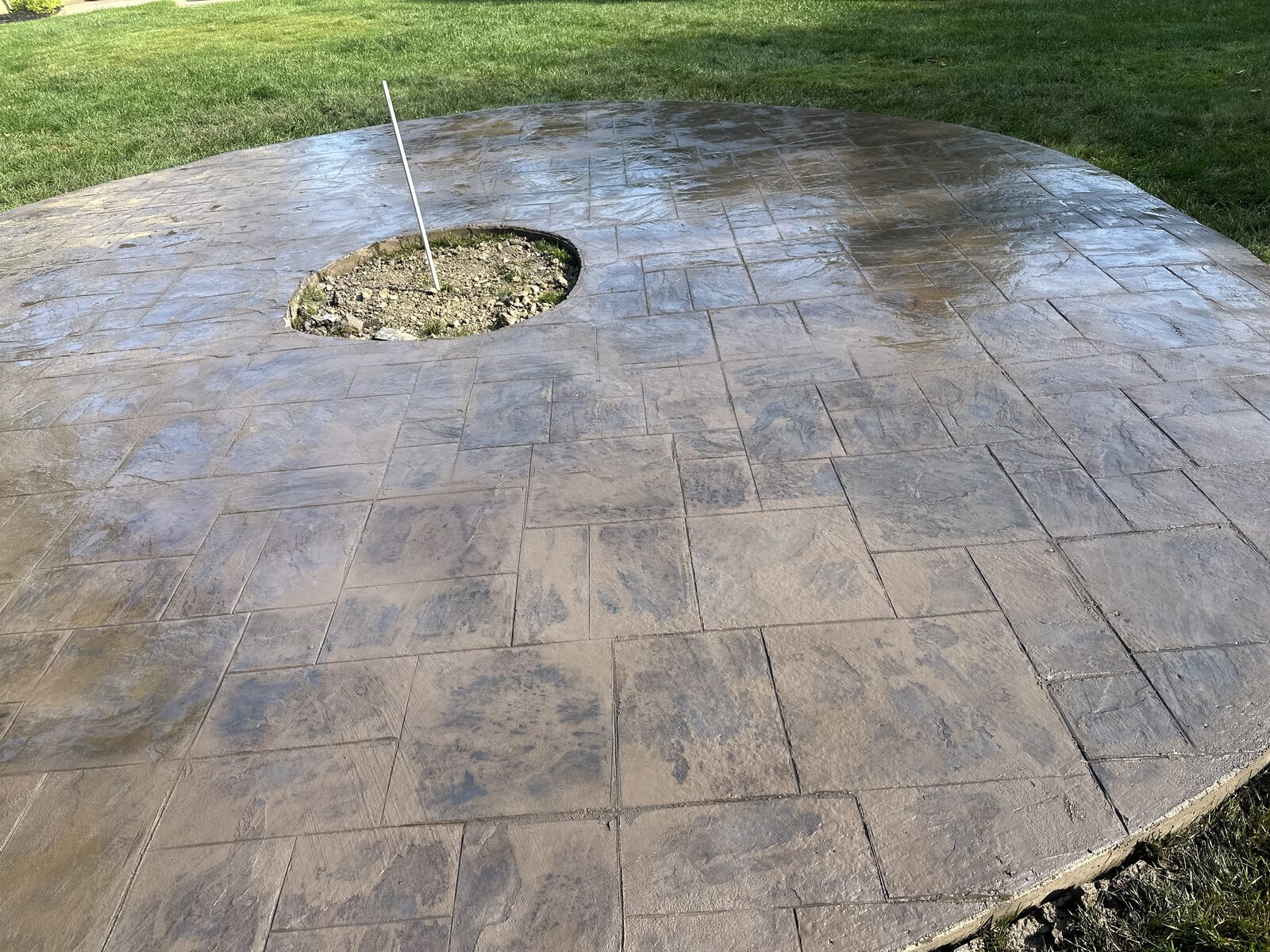 Stamped concrete patio at a Northeast Ohio home